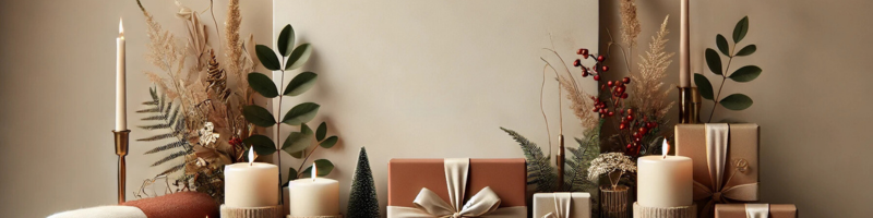 Cozy holiday-themed blog header